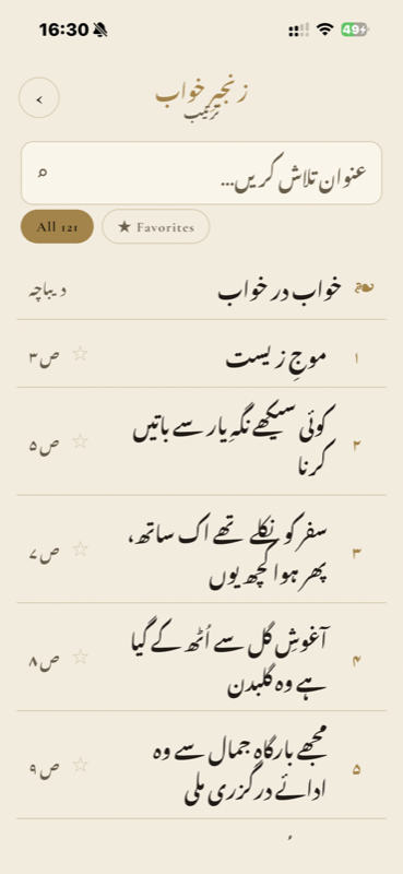 Searchable contents of all poems